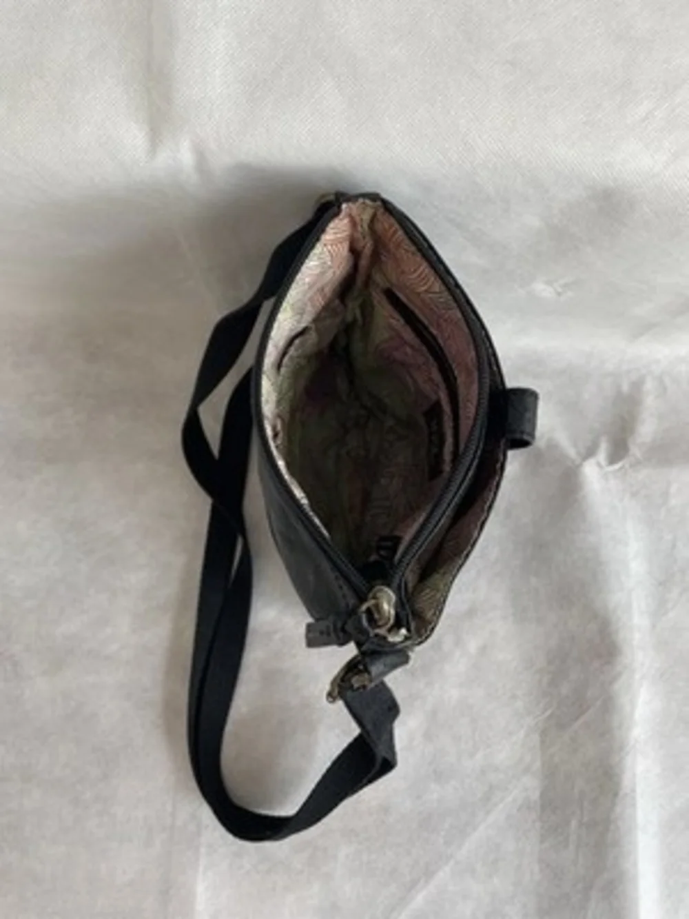 The Sak Black Leather Braided Embroidered Crossbody Shoulder Bag 8